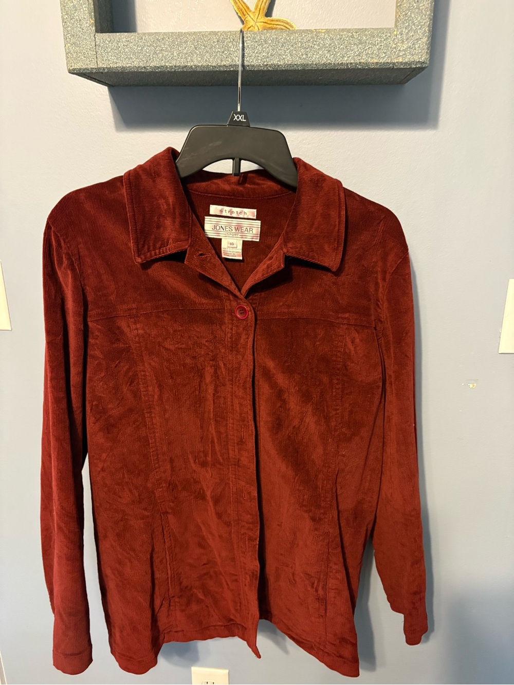 Jones Wear Deep Burgundy Button-Front Jacket